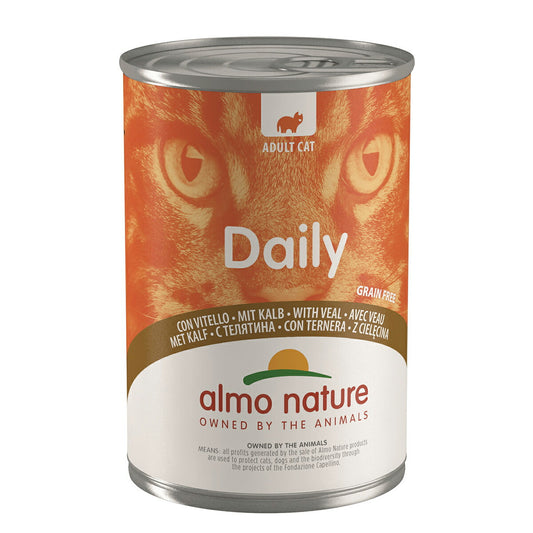 アルモネイチャー キャットフード デイリーメニュー 子牛肉 400g 猫 ウェットフード 缶詰 総合栄養食 全猫種 成猫 手作り食サポート食材