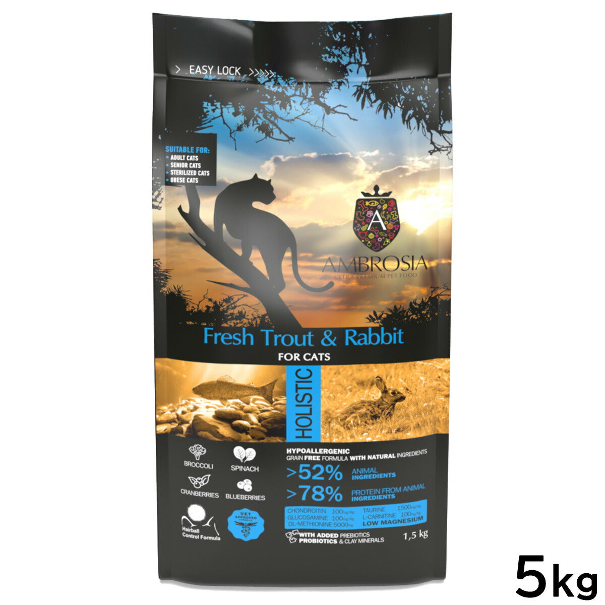 アンブロシア AMBROSIA キャットフード トラウトラビット 5kg【送料無料】 無添加 穀物不使用 グレインフリー 地中海食