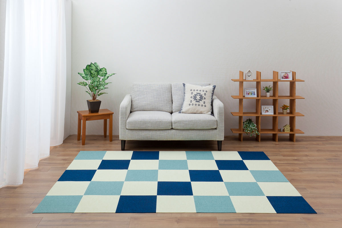 サンコー おくだけ吸着 ペット用撥水タイルマット 同色 ミントグリーン 20枚入【送料無料】 滑り止め 洗える ペット用品 犬用品 撥水マット ジョイントマット 床暖房対応 消臭加工 国産