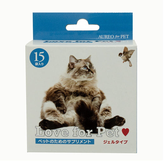 アウレオ Love for Pet (ラブフォーペット) 猫用 βグルカン サプリメント 75mL(5mL×15袋) ベータグルカン 無添加 ジェルタイプ 全年齢