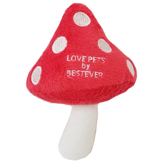 ベストエバージャパン 犬用おもちゃ スクィーキー キノコ赤 ぬいぐるみ かわいい ペットトイ カシャカシャ キュッキュッ 音が鳴る 遊ぶ ストレス解消 一緒に遊ぶ