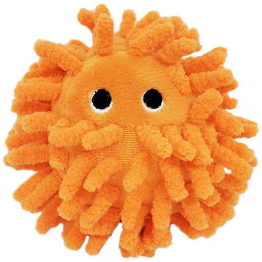ベストエバージャパン 犬用おもちゃ スクィーキー ウニボール オレンジ ぬいぐるみ かわいい ペットトイ カシャカシャ キュッキュッ 音が鳴る 遊ぶ ストレス解消 一緒に遊ぶ
