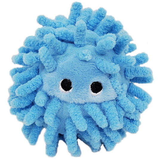 ベストエバージャパン 犬用おもちゃ スクィーキー ウニボール ブルー ぬいぐるみ かわいい ペットトイ カシャカシャ キュッキュッ 音が鳴る 遊ぶ ストレス解消 一緒に遊ぶ