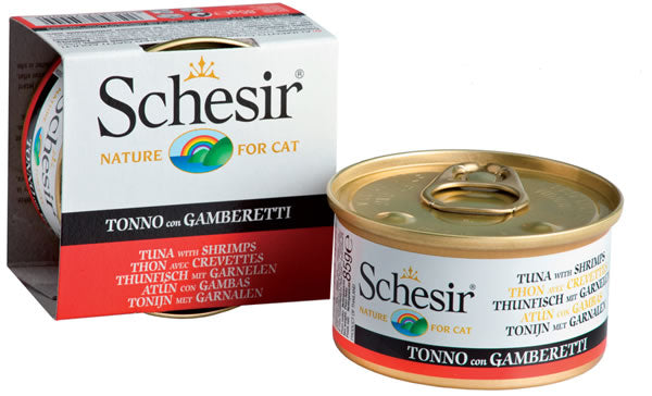 Schesir(シシア)キャットシリーズ ゼリータイプ ツナ&エビ 85g×14缶 猫缶 キャットフード ウェット 猫用品/ねこグッズ/ペット用品