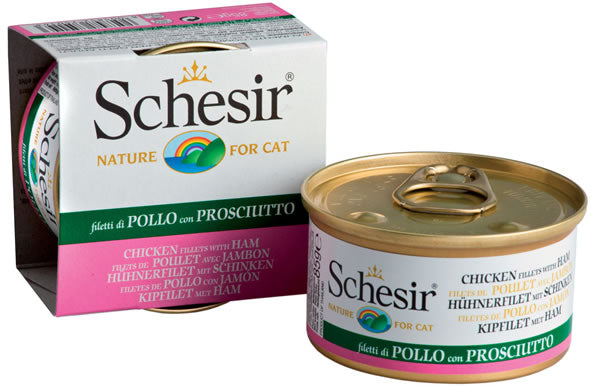 Schesir(シシア)キャットシリーズ ゼリータイプ チキン&ハム 85g×14缶 猫缶 キャットフード ウェット 猫用品/ねこグッズ/ペット用品