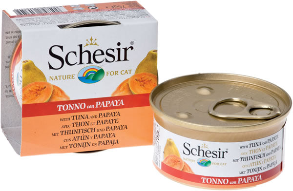 Schesir(シシア)キャットシリーズ フルーツタイプ ツナ&パパイヤ 75g 猫缶 キャットフード ウェット 猫用品/ねこグッズ/ペット用品