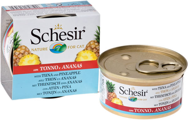 Schesir(シシア)キャットシリーズ フルーツタイプ ツナ&パイナップル 75g 猫缶 ねこ缶 キャットフード フレーク 猫用品/ねこグッズ/ペット用品