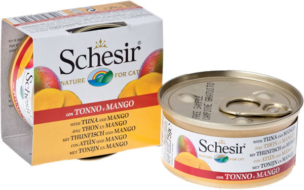 Schesir(シシア)キャットシリーズ フルーツタイプ ツナ&マンゴー 75g 猫缶 ねこ缶 キャットフード フレーク 猫用品/ねこグッズ/ペット用品