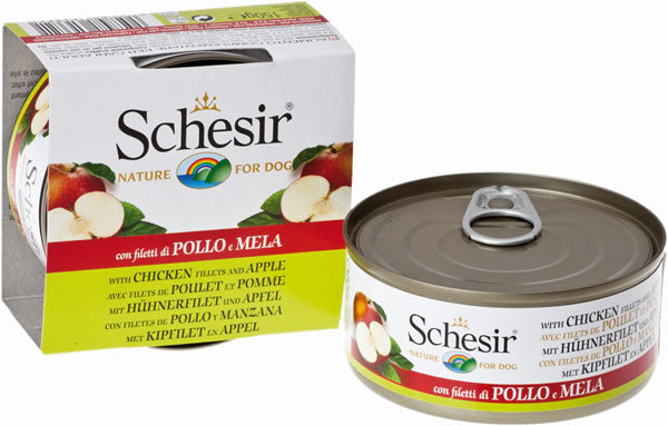 Schesir(シシア)ドッグシリーズ フルーツタイプ チキン&アップル 150g ドッグフード ウェットフード 缶詰 無添加 犬用品/ペット用品
