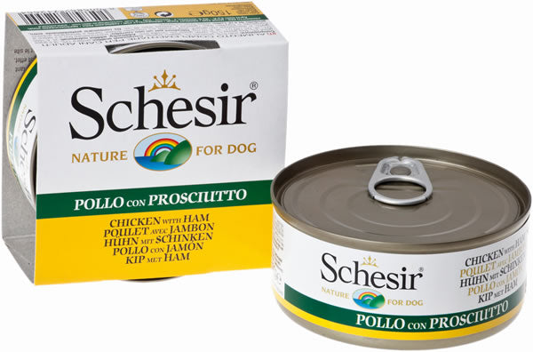 Schesir(シシア)ドッグシリーズ ゼリータイプ チキン&ハム 150g×10缶 ドッグフード ウェットフード 缶詰 無添加 犬用品/ペット用品