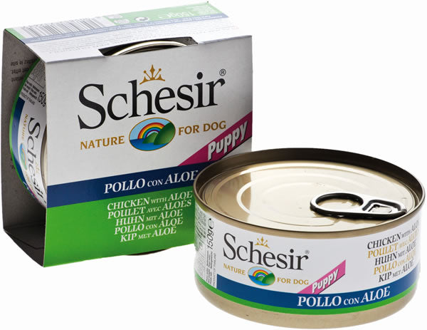 Schesir(シシア)ドッグシリーズ ゼリータイプ パピー チキン&アロエ 150g×10缶 ドッグフード ウェットフード 缶詰 無添加 犬用品/ペット用品