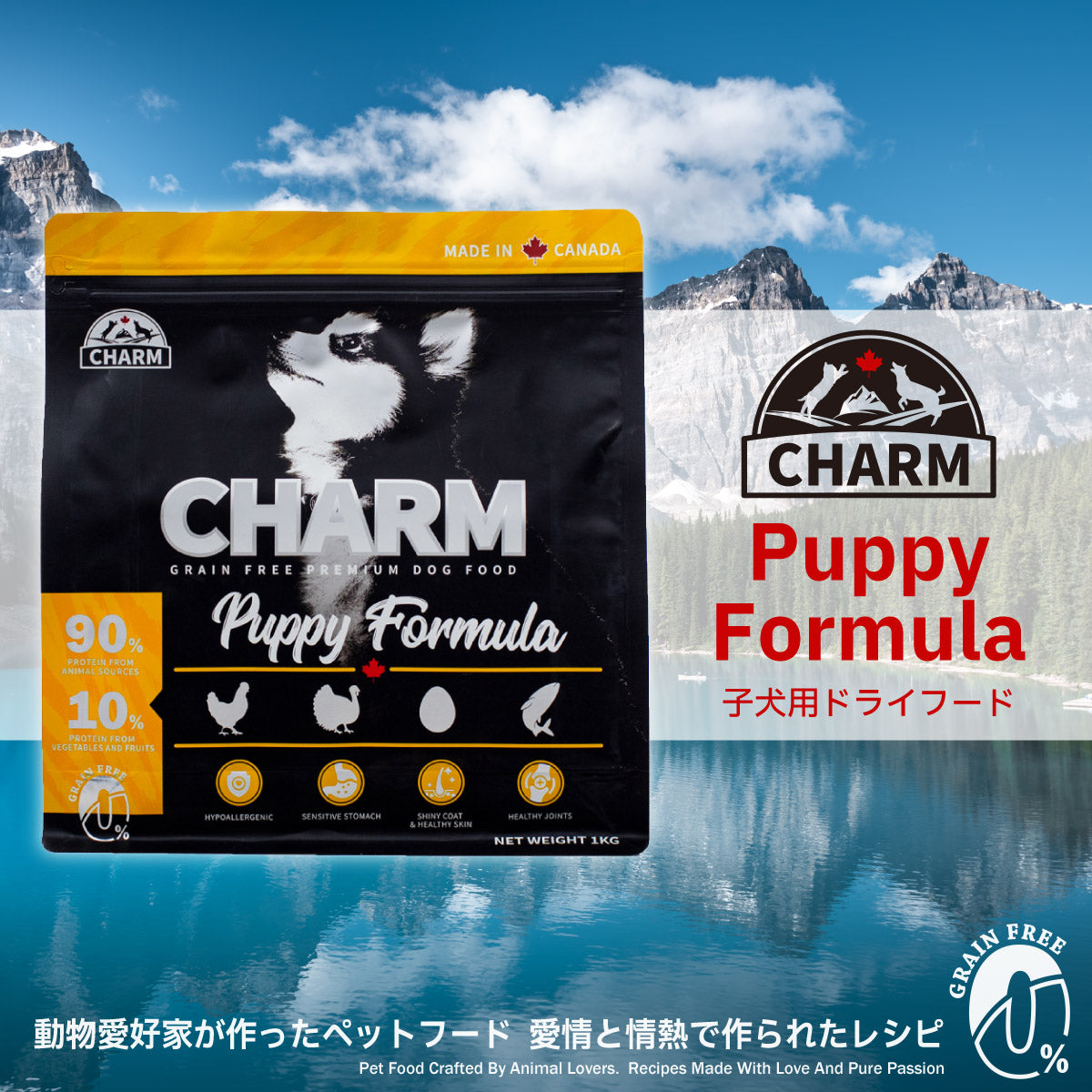 チャーム CHARM ドッグフード パピー 子犬用 穀物不使用 1kg 正規品 無添加 グレインフリー