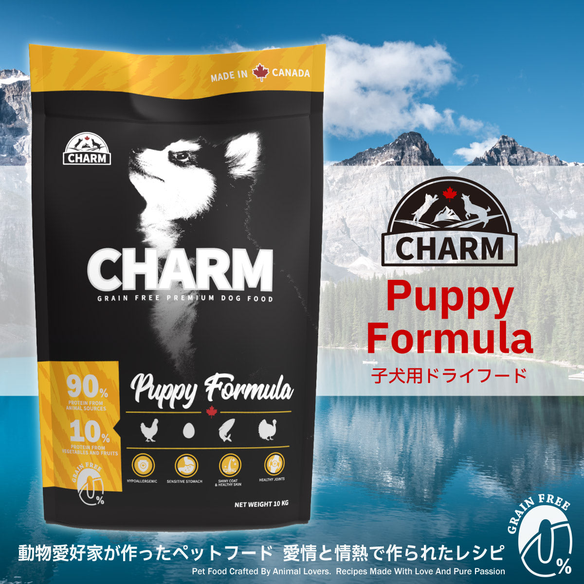 チャーム CHARM ドッグフード パピー 子犬用 穀物不使用 10kg【送料無料】 正規品 無添加 グレインフリー