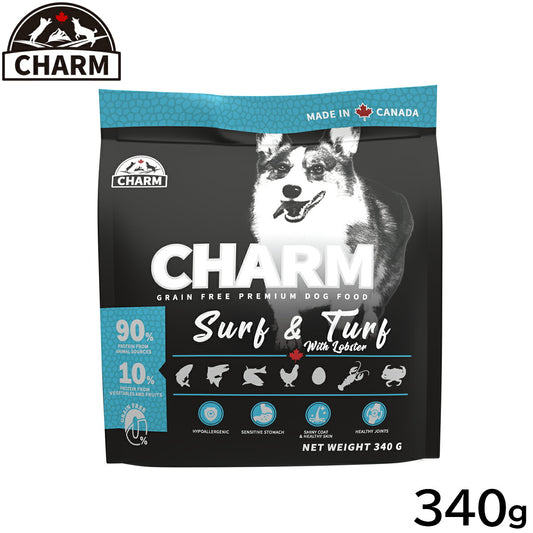 チャーム CHARM ドッグフード サーフ&ターフドッグ 全年齢用 穀物不使用 340g 正規品 無添加 グレインフリー