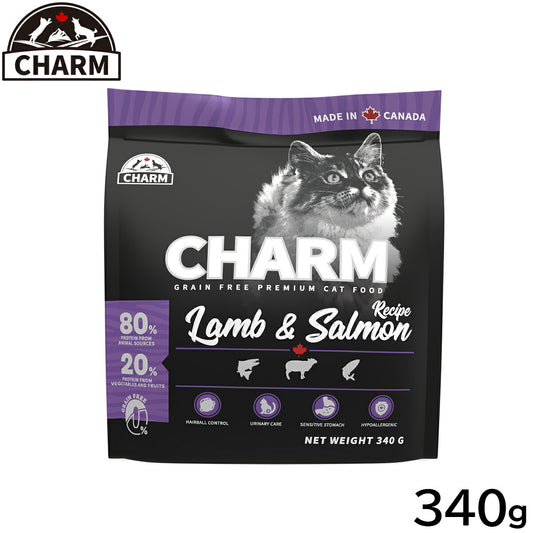 チャーム CHARM キャットフード ラム&サーモンキャット 全年齢用 穀物不使用 340g 正規品 無添加 グレインフリー
