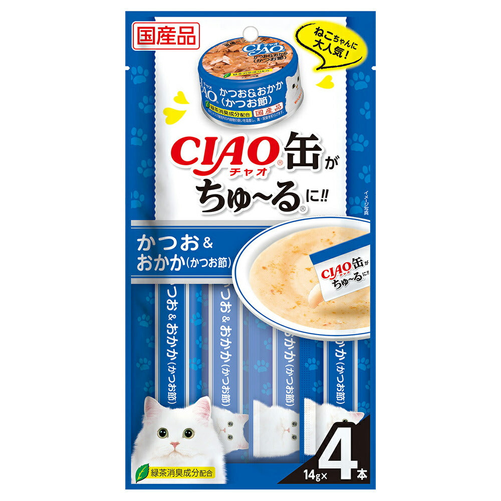 チャオ CIAO 缶ちゅ~る かつお&おかか(かつお節) ちゅーる いなば 猫 おやつ 国産