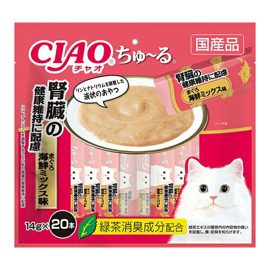 チャオ CIAO ちゅ~る 腎臓の健康維持に配慮 まぐろ 海鮮ミックス味 ちゅーる いなば 猫 おやつ 国産