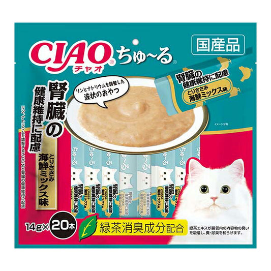 チャオ CIAO ちゅ~る 腎臓の健康維持に配慮 とりささみ 海鮮ミックス味 ちゅーる いなば 猫 おやつ 国産