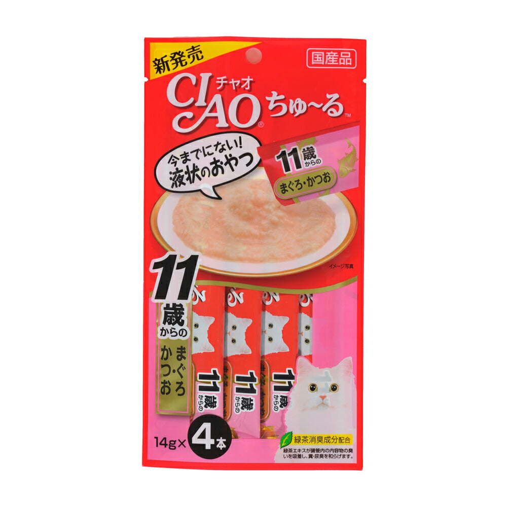 チャオ CIAO ちゅ~る 11歳からのまぐろ・かつお ちゅーる いなば 猫 おやつ 国産 高齢猫