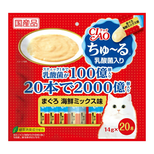 チャオ CIAO ちゅ~る 乳酸菌入り まぐろ 海鮮ミックス味 ちゅーる いなば 猫 おやつ 国産