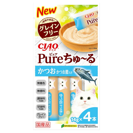 チャオ CIAO Pureちゅ~る かつお かつお節入り ちゅーる いなば 猫 おやつ 国産 無添加