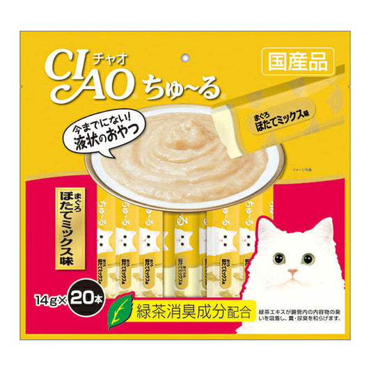 チャオ CIAO ちゅ~る まぐろ ほたてミックス味 ちゅーる いなば 猫 おやつ 国産