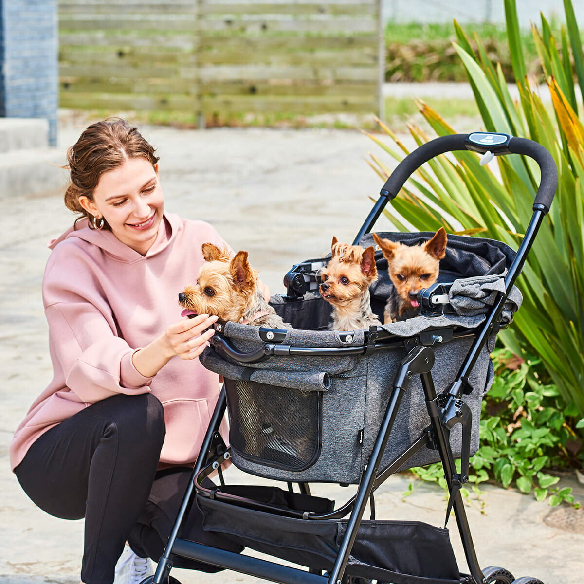 コムペット ミリクランアルファ ブラック ペットカート 小型犬 猫 小動物 折り畳み ペットバギー カート 軽量