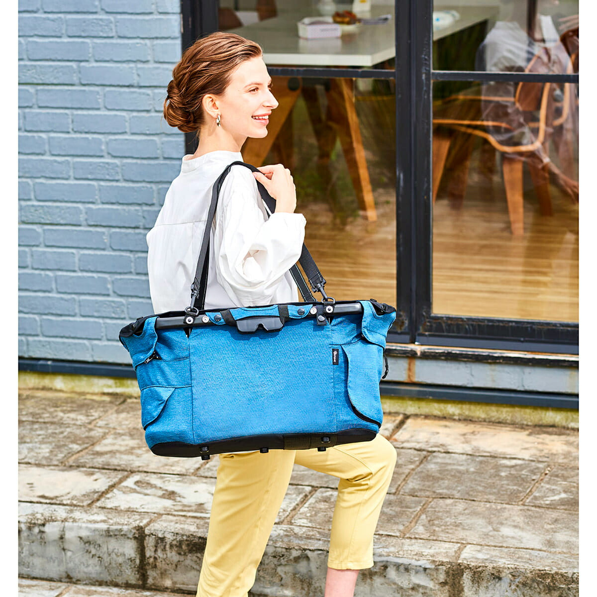 コムペット ミリミリEGロング ペットカート デニムブルー 小型犬 猫 小動物 折り畳み ペットバギー カート 軽量