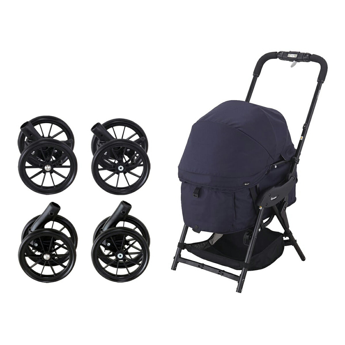 コムペット ミリミリライト アルファ EGロングD ペットカート ネイビー【送料無料】 小型犬 猫 小動物 折り畳み ペットバギー カート 軽量