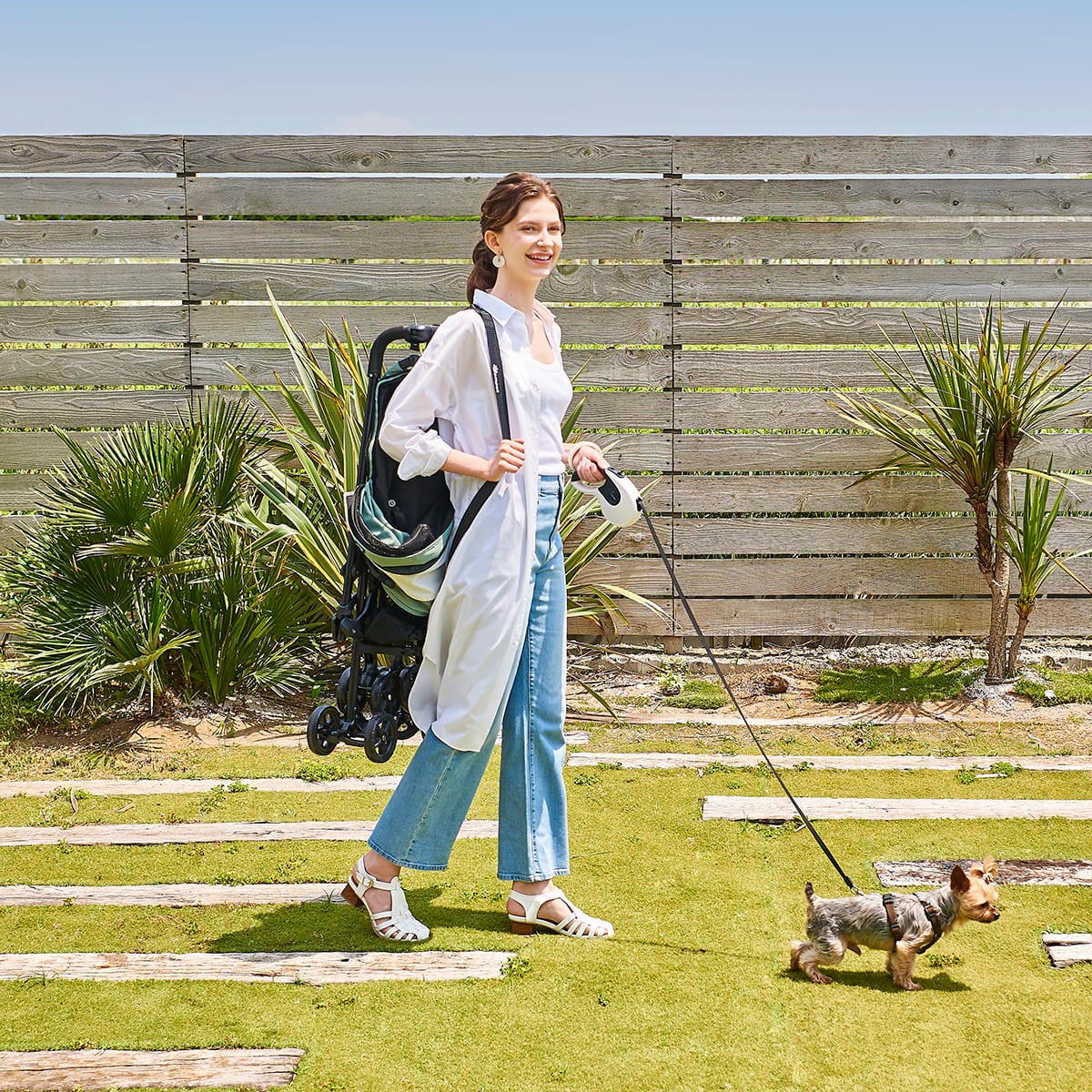 コムペット ミリミリライト アルファ ペットカート バニアングリーン 小型犬 猫 小動物 折り畳み ペットバギー カート 軽量