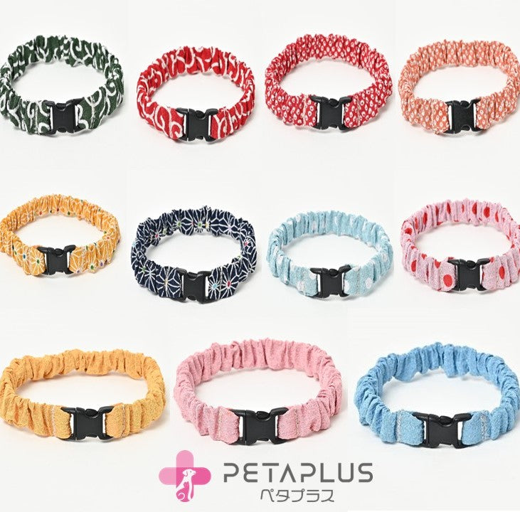 ペタプラス にゃんくるバンド(ちりめん) 猫・小型犬用 ネックバンド L 絞りオレンジ【送料無料】