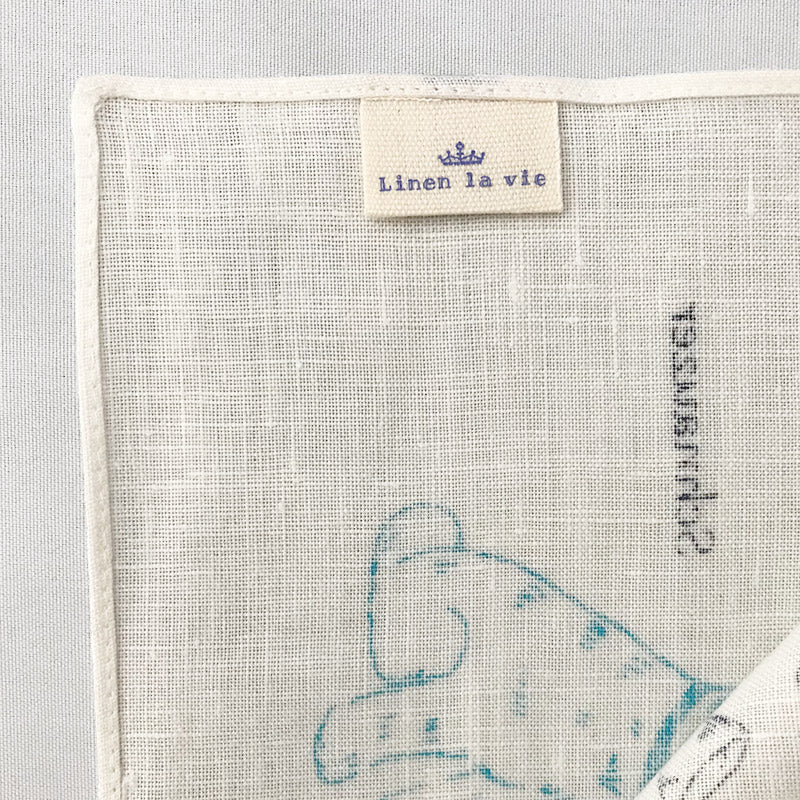 Linen la vie(リネン ラ・ヴィ) シュナウザー ハンカチ ホワイト
