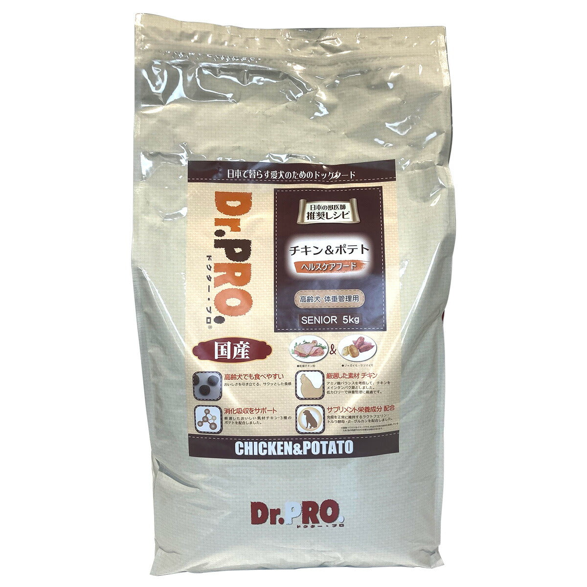 ドクタープロ Dr.PRO チキン&ポテト 高齢犬・体重管理用 5kg【送料無料】 ドッグフード 国産 犬