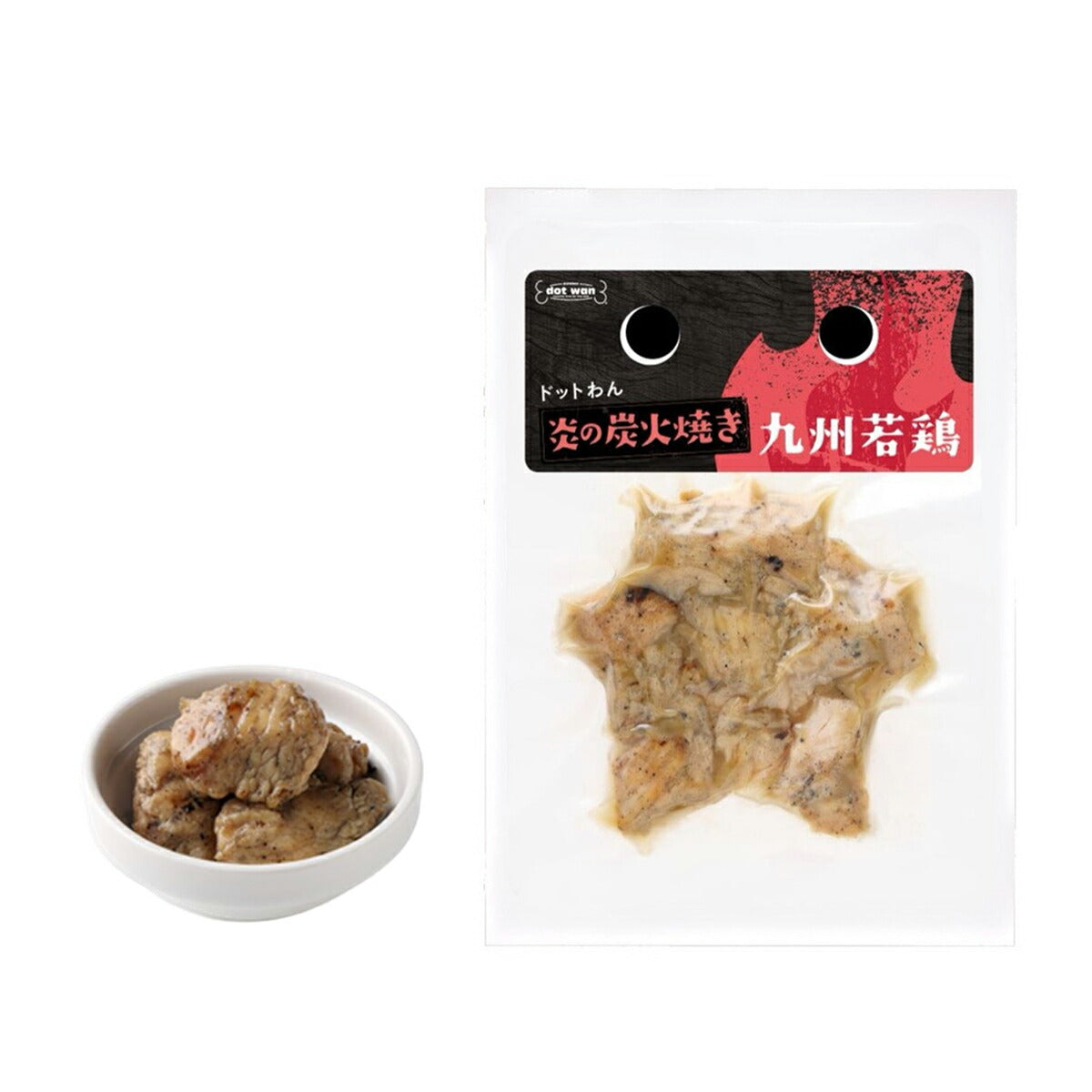 ドットわん 炎の炭火焼き九州若鶏 30g 国産 犬のおやつ レトルト トッピング