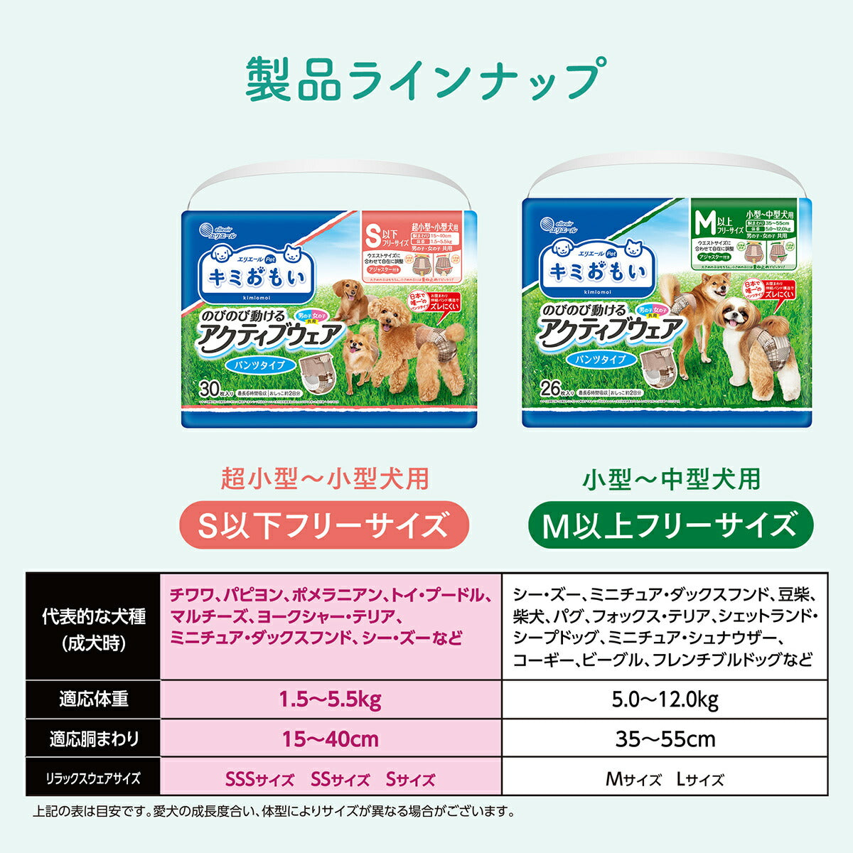 エリエール キミおもい アクティブウェア SSS-S 30枚×4袋【送料無料】