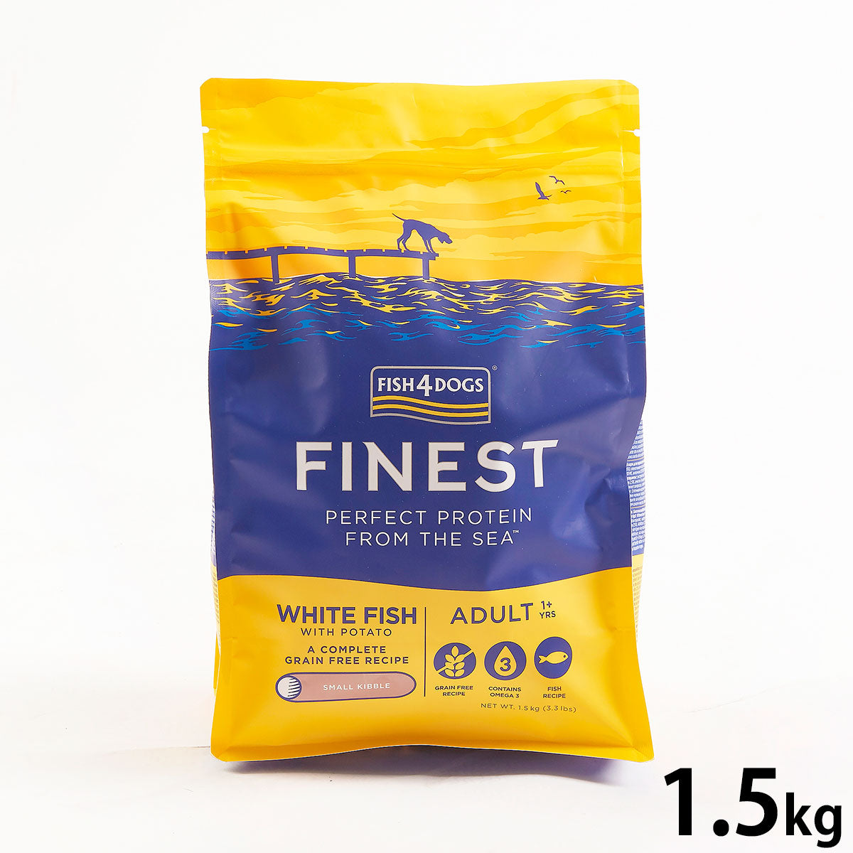 フィッシュ4ドッグ FISH 4 DOGS ドッグフード ファイネスト オーシャンホワイトフィッシュ 1.5kg【送料無料】 無添加 ドッグフード 成犬用 グレインフリー 穀物不使用 魚