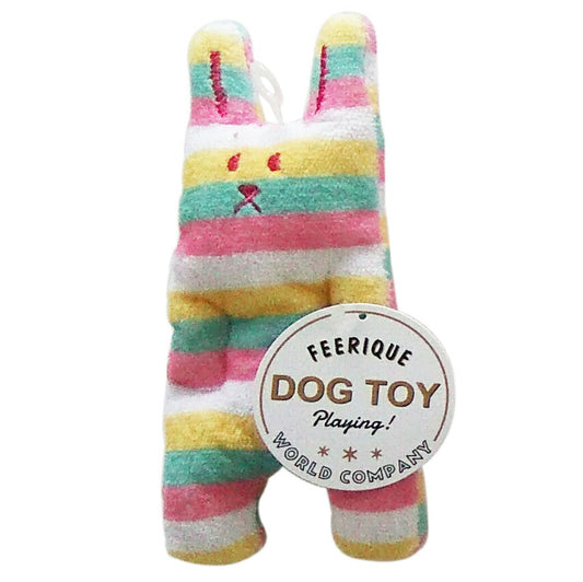 フェリーク ドッグトイ ドール うさぎ ピンクマルチボーダー 小型犬 おもちゃ