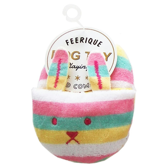 フェリーク ドッグトイ スリッパ うさぎ ピンクマルチボーダー 小型犬 おもちゃ