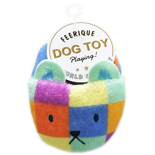 フェリーク ドッグトイ スリッパ くま マルチチェック 小型犬 おもちゃ