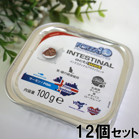 フォルツァ10 キャットフード アクティウェット インテスティナルアクティブ 100g×12個 胃腸のトラブル用食事療法食/無添加/アレルギー対応/猫用品/ねこ/ペット用品