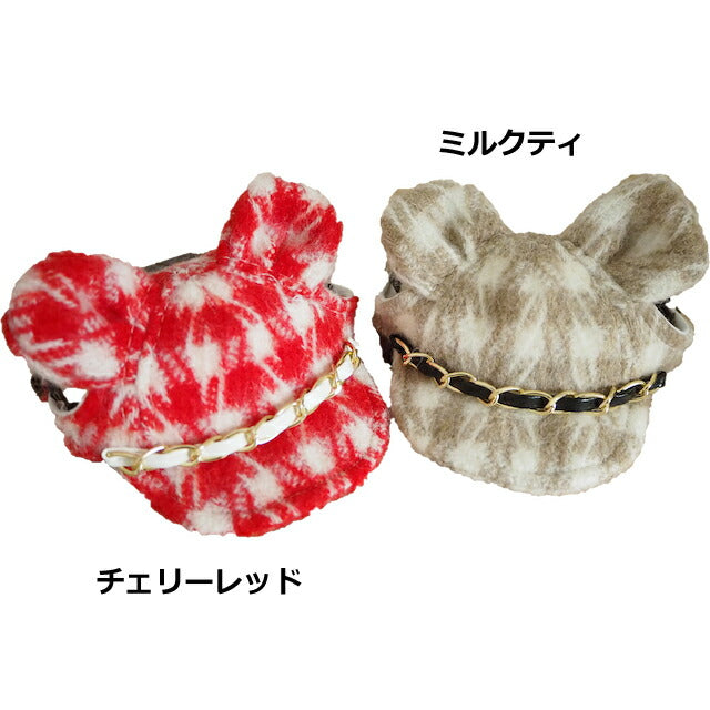 犬の帽子 ガーデンオブエデン 千鳥格子くまさんCAP M ミルクティ【送料無料】