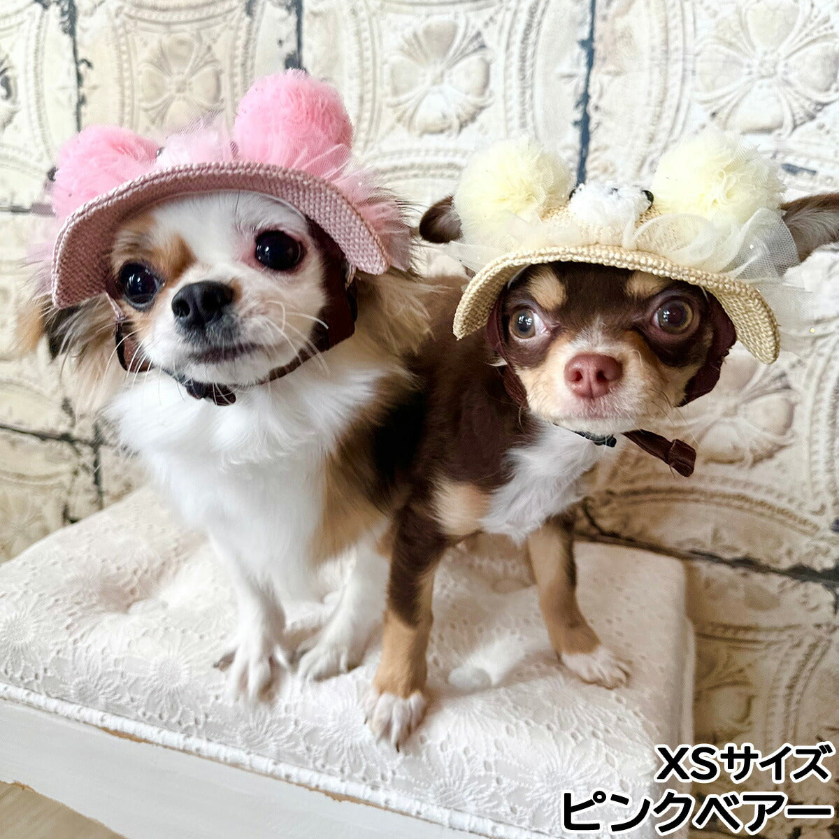 犬の帽子 ガーデンオブエデン 麦わらキラキラこぐまハット XS ピンクベアー【送料無料】