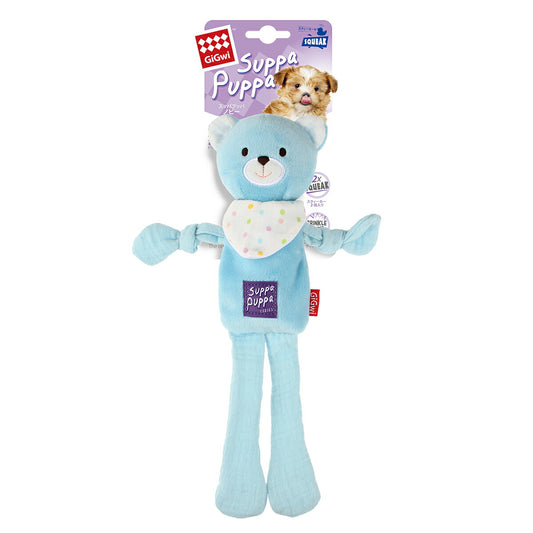 GiGwi スッパプッパ ノビー ベアー 犬 おもちゃ ぬいぐるみ くま 音が鳴る コットン 柔らかい 咥えやすい パピー シニア 超小型犬 小型犬