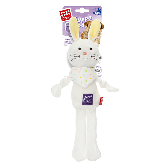GiGwi スッパプッパ ノビー ラビット 犬 おもちゃ ぬいぐるみ うさぎ 音が鳴る コットン 柔らかい 咥えやすい パピー シニア 超小型犬 小型犬