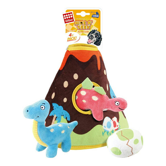 GiGwi ハイドアンドシーク ダイナソーワールド 犬 おもちゃ ぬいぐるみ 恐竜 知育トイ 音が鳴る 柔らかい