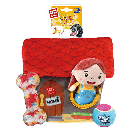 GiGwi ハイドアンドシーク トイハウス 犬 おもちゃ ぬいぐるみ 知育トイ 音が鳴る 柔らかい