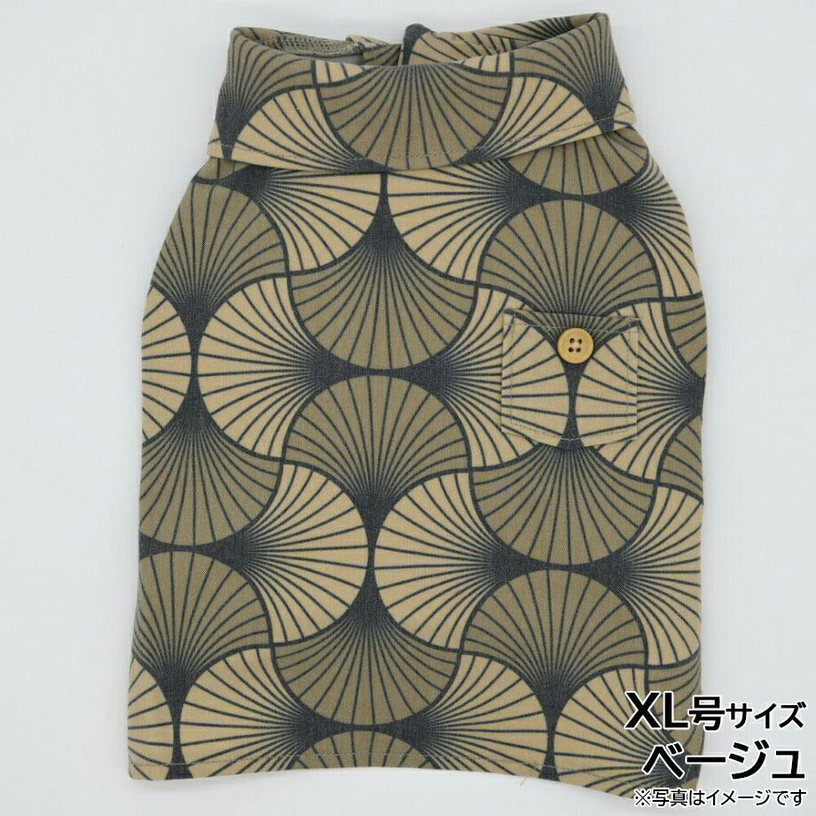 マンハッタンウォーキータイム MANHATTAN WALKY TIME! 総柄シャツ XL号 ベージュ
