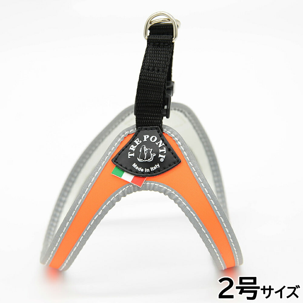 トレポンティ TREPONTI フィッビア フルオ 小型犬用ハーネス 2号 オレンジ【送料無料】
