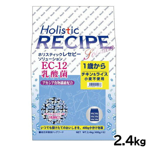 ホリスティックレセピー ドッグフード ソリューション EC-12乳酸菌 チキン&ライス 2.4kg【送料無料】 無添加 日本専用フード 小分け