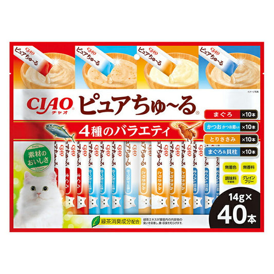 いなば CIAO ピュアちゅ~る 4種のバラエティ ちゃおちゅ~る 猫用 14g×40本